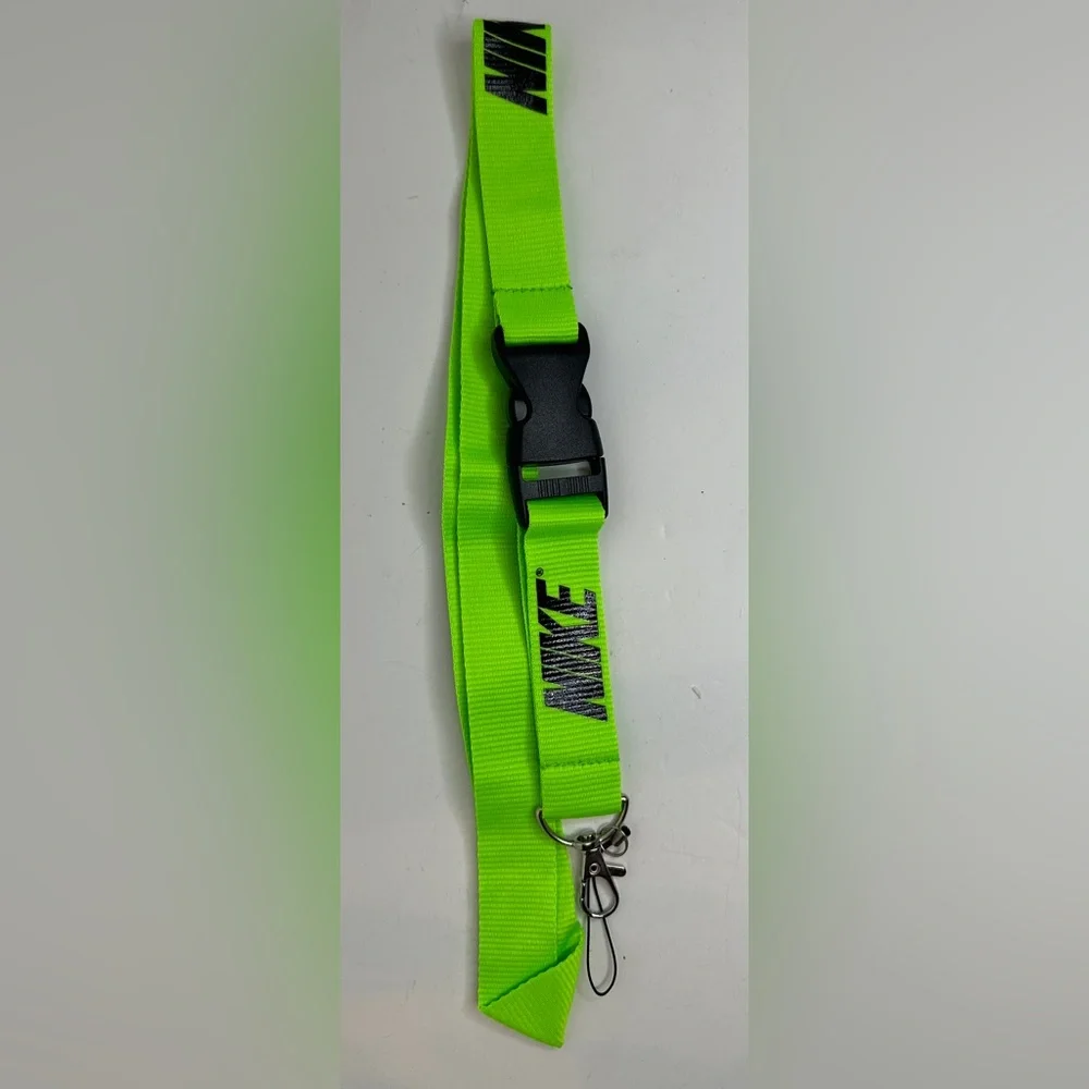 Nike Lanyard Detachable Keychain Badge Document Holder In Neon Lime Green
